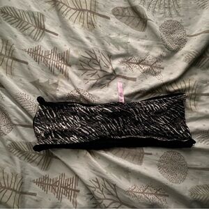 Native Zebra Print Bandeau in Black and Silver